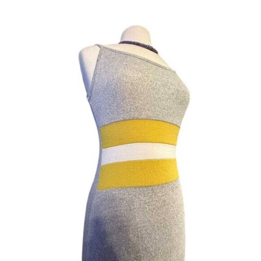 Anthropologie Sleeveless Midi Dress In Gray & Yellow Stripe Knit Size S - Picture 2 of 7